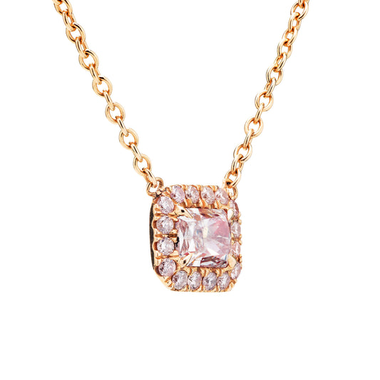 Very Light Pink Diamond Pendant, 0.56 Ct. TW, Radiant shape, GIA Certified