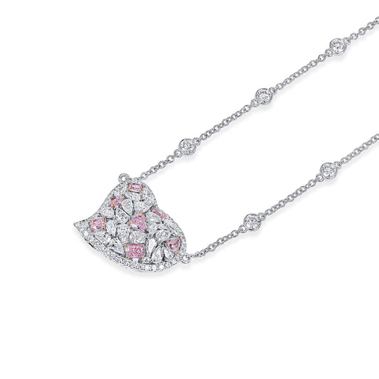 Very Light Pink Diamond Pendant, 4.70 Ct. TW, MIX shape