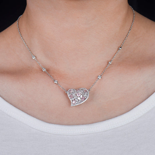 Very Light Pink Diamond Pendant, 4.70 Ct. TW, MIX shape