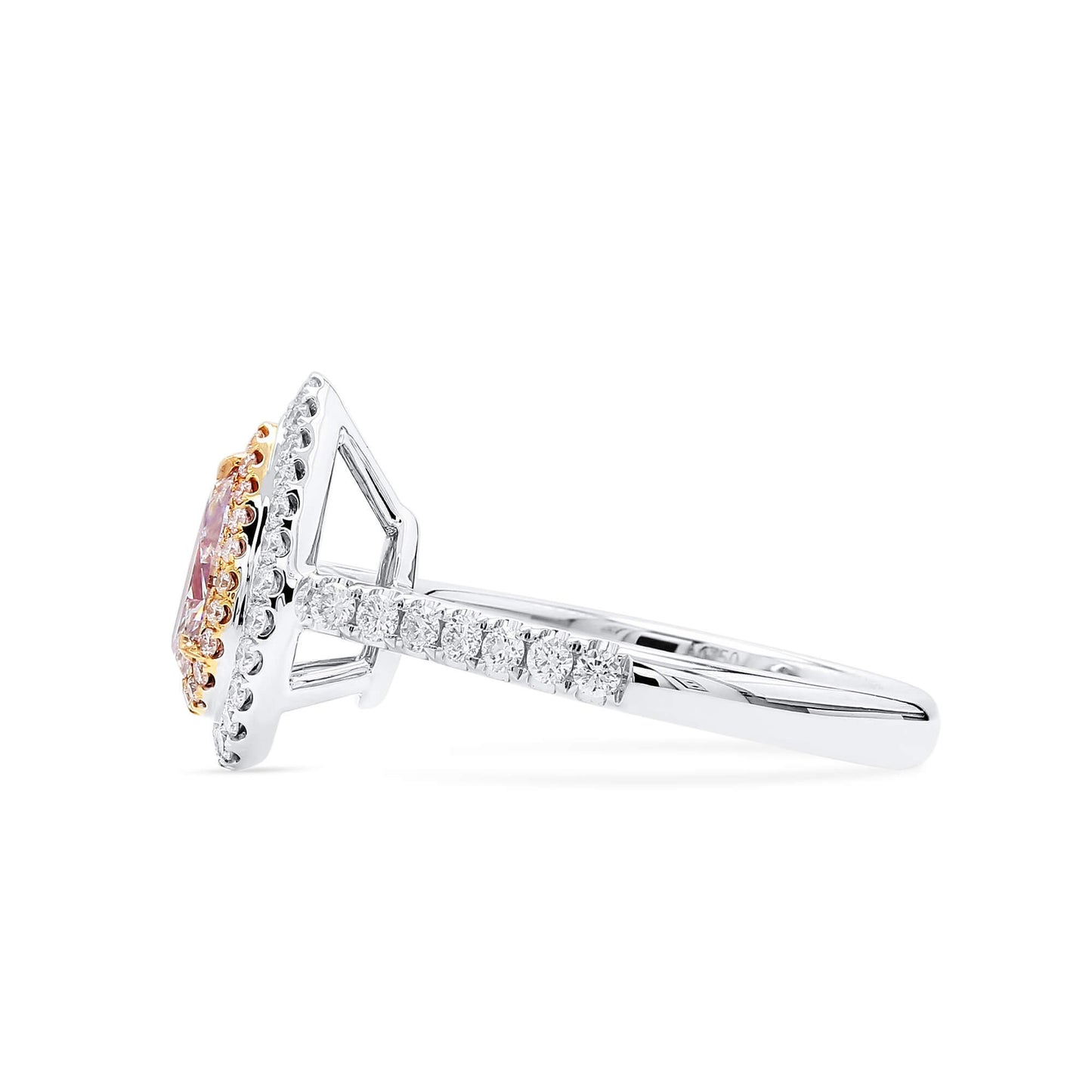 Very Light Pink Diamond Ring, 1.23 Ct. TW, Pear shape, GIA Certified