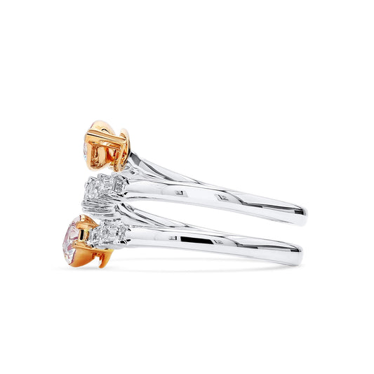 Very Light Pink Diamond Ring, 1.33 Ct. TW, Pear shape, GIA Certified