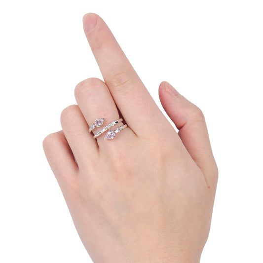 Very Light Pink Diamond Ring, 1.33 Ct. TW, Pear shape, GIA Certified