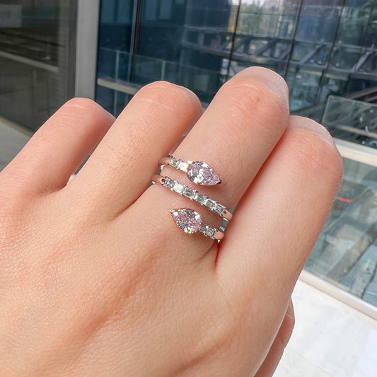 Very Light Pink Diamond Ring, 1.33 Ct. TW, Pear shape, GIA Certified