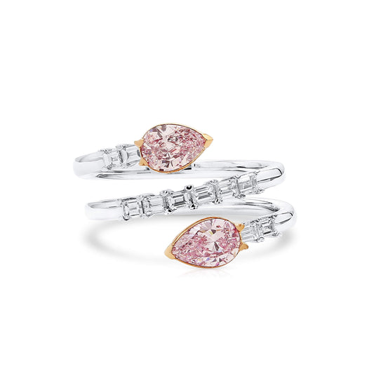 Very Light Pink Diamond Ring, 1.33 Ct. TW, Pear shape, GIA Certified