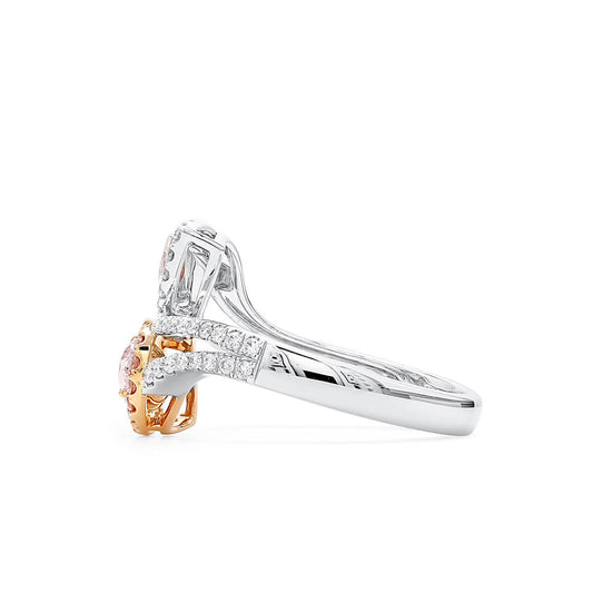 Very Light Pink Diamond Ring, 1.43 Ct. TW, Pear shape, GIA Certified