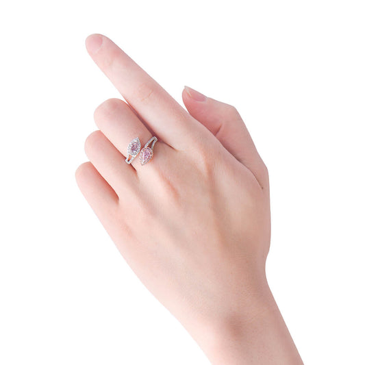 Very Light Pink Diamond Ring, 1.43 Ct. TW, Pear shape, GIA Certified
