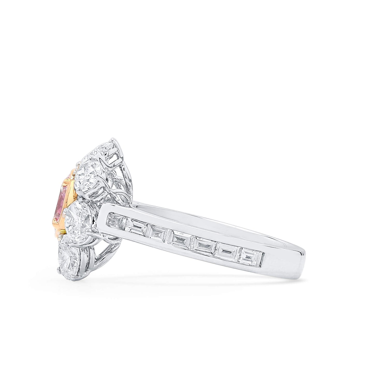 Very Light Pink Diamond Ring, 2.71 Ct. TW, Oval shape, GIA Certified
