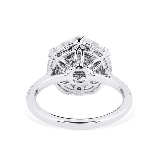 Very Light Pink Diamond Ring, 2.83 Ct. TW, Cushion shape, GIA Certified
