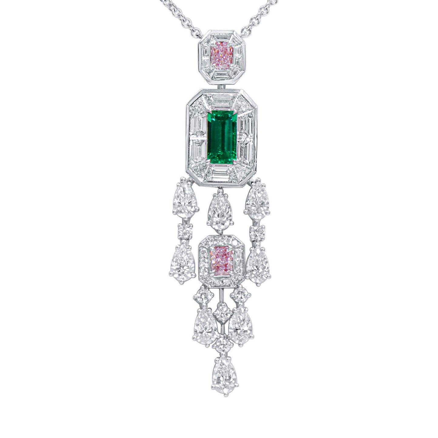Natural Vivid Green Colombia Emerald Pendant, 5.31 Ct. TW, Octagonal shape, GRS Certified