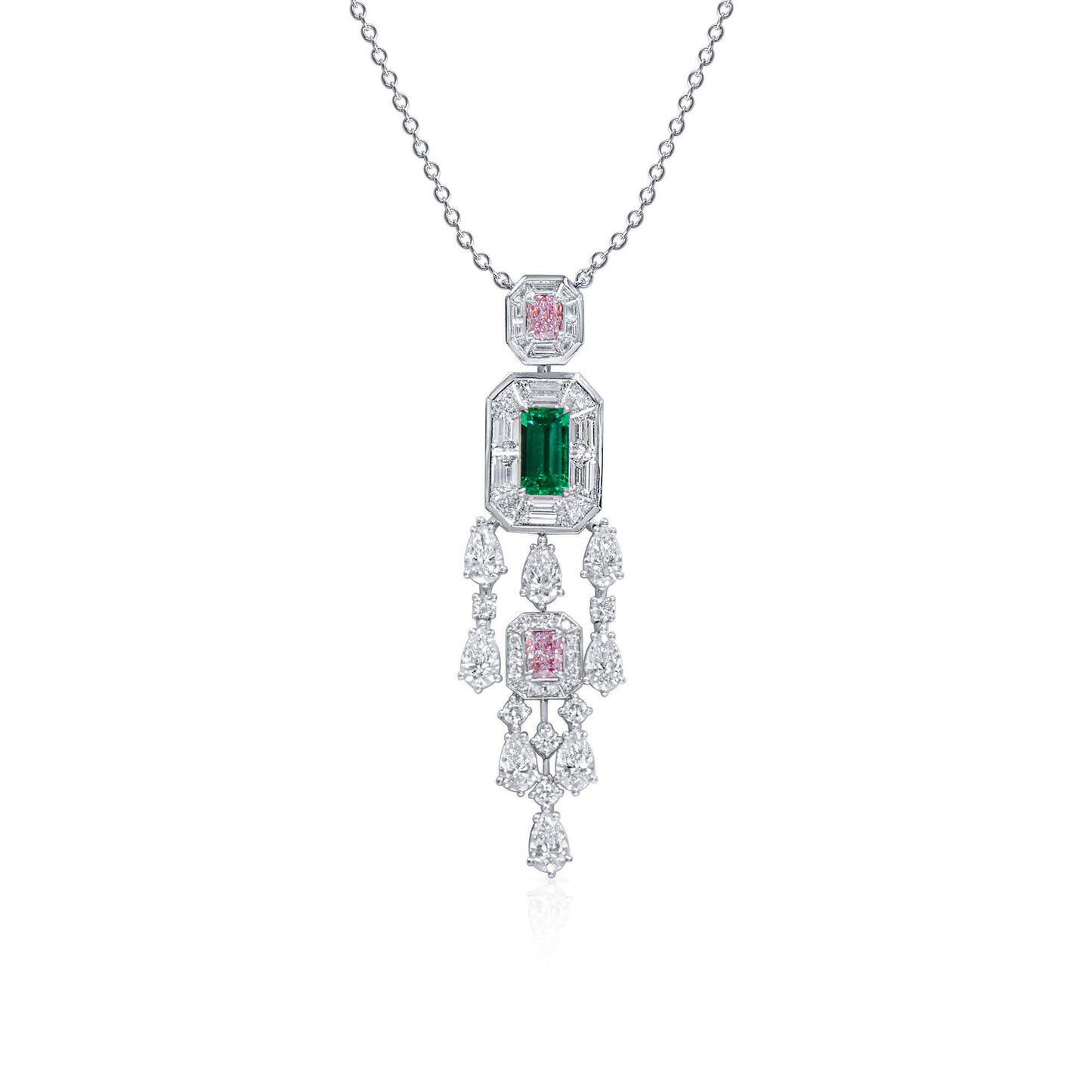 Natural Vivid Green Colombia Emerald Pendant, 5.31 Ct. TW, Octagonal shape, GRS Certified