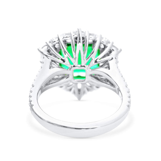 Vivid green colombian emerald and diamond ring, 2.64 CT. (4.62 CT. TW), GRS2021-118015