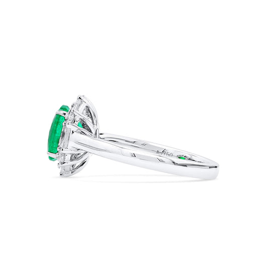 Vivid Green Colombian Emerald And Diamond Ring|1.82 Ct. (2.48 Ct. TW), GRS2020-128132
