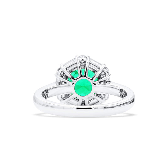 Vivid Green Colombian Emerald And Diamond Ring|1.82 Ct. (2.48 Ct. TW), GRS2020-128132