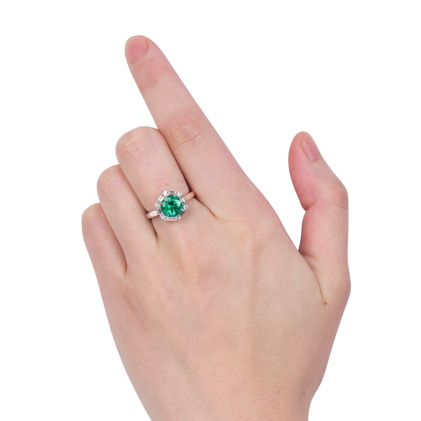 Vivid Green Colombian Emerald And Diamond Ring|1.82 Ct. (2.48 Ct. TW), GRS2020-128132