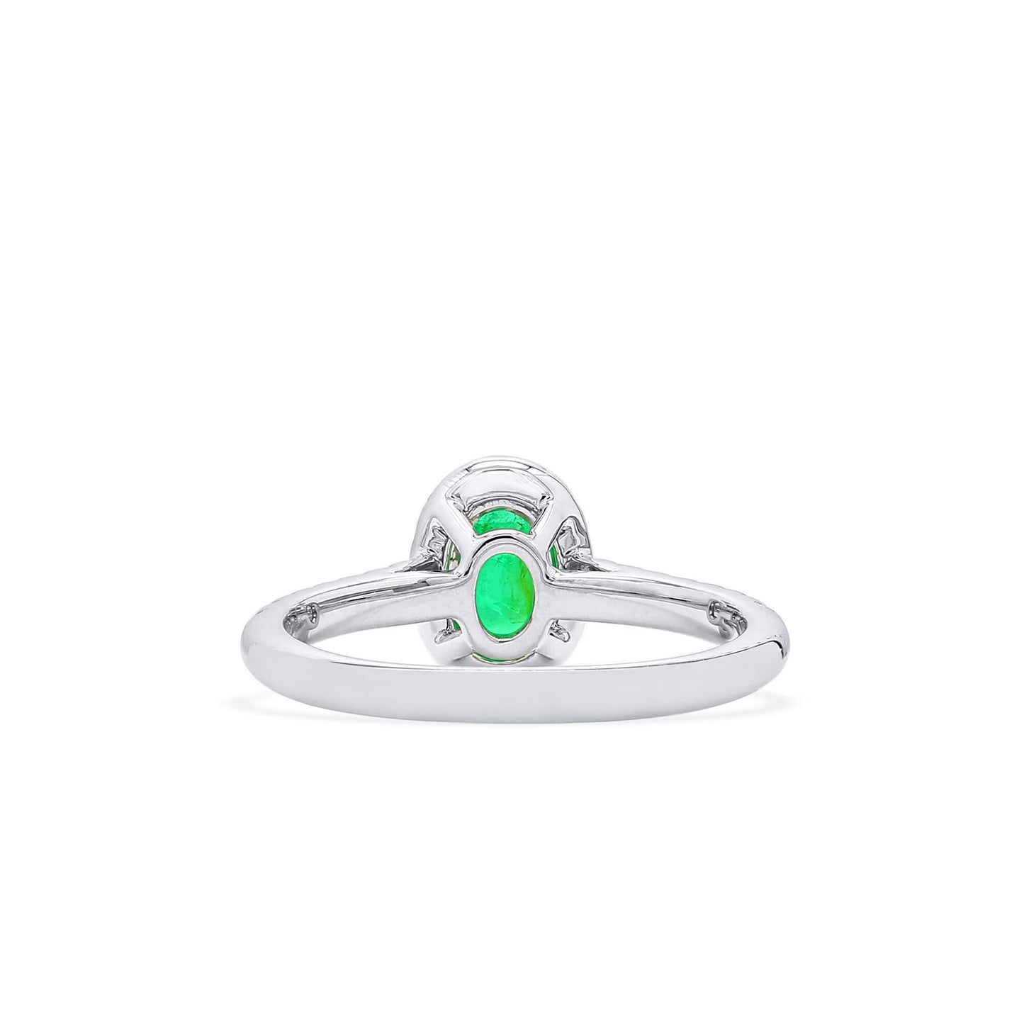 Vivid Green Emerald And Diamond Ring, 0.49 Ct. (0.75 Ct. TW), G2112020311