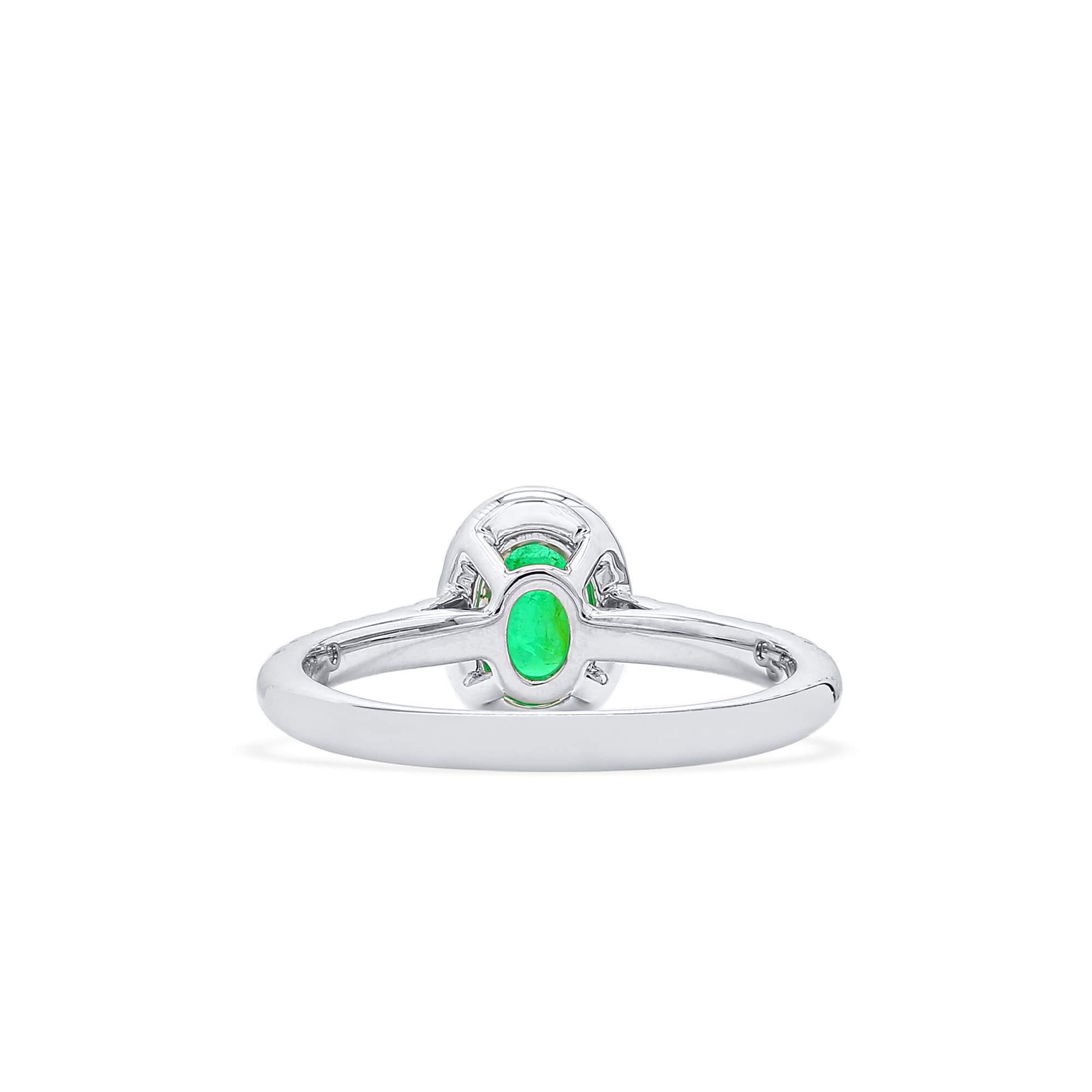 Vivid Green Emerald And Diamond Ring, 0.49 Ct. (0.75 Ct. TW), G2112020311