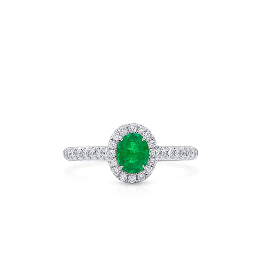 Vivid Green Emerald And Diamond Ring, 0.62 Ct. (0.87 Ct. TW), G2112020315