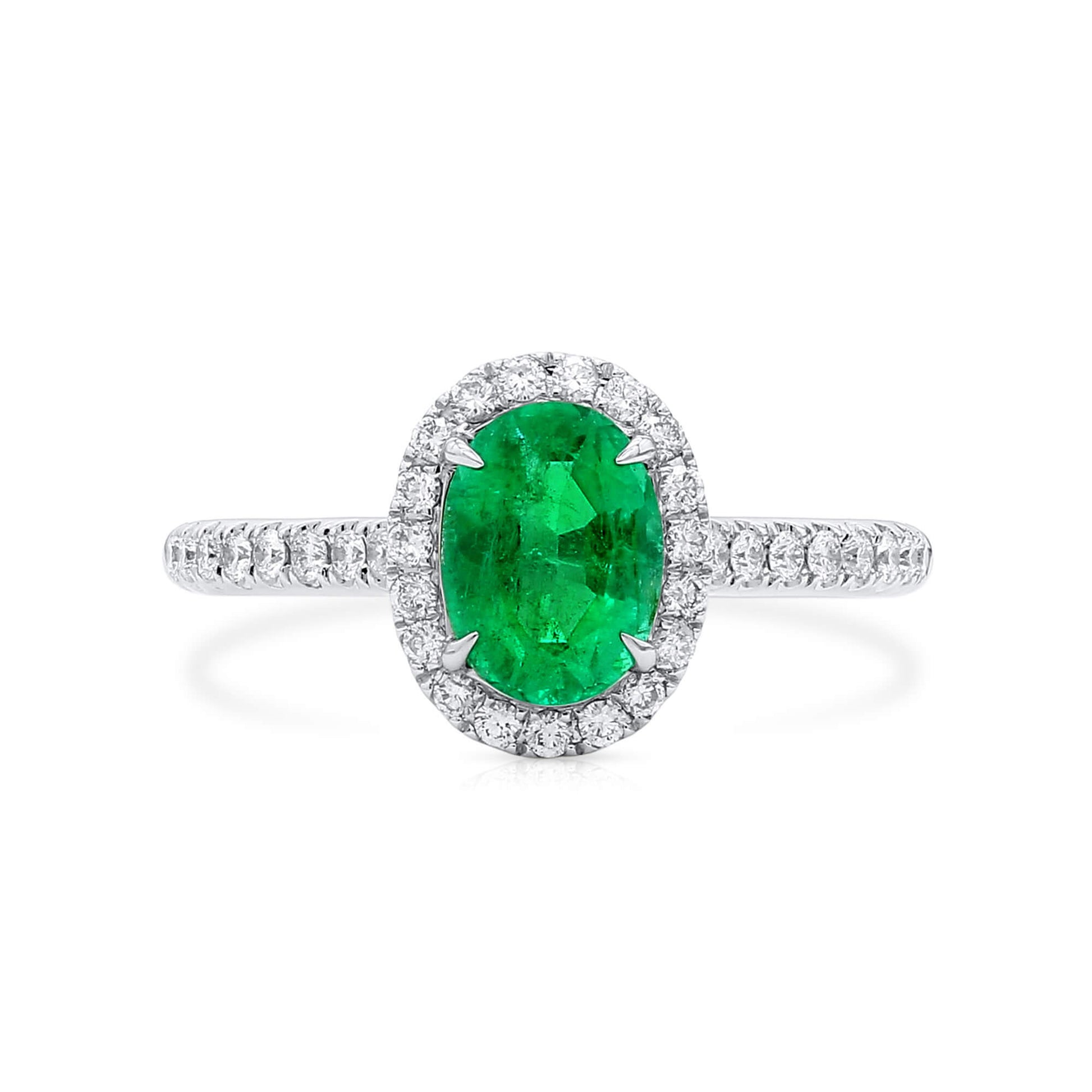 Vivid Green Emerald And Diamond Ring, 1.00 Ct. (1.27 Ct. TW), G2106160429