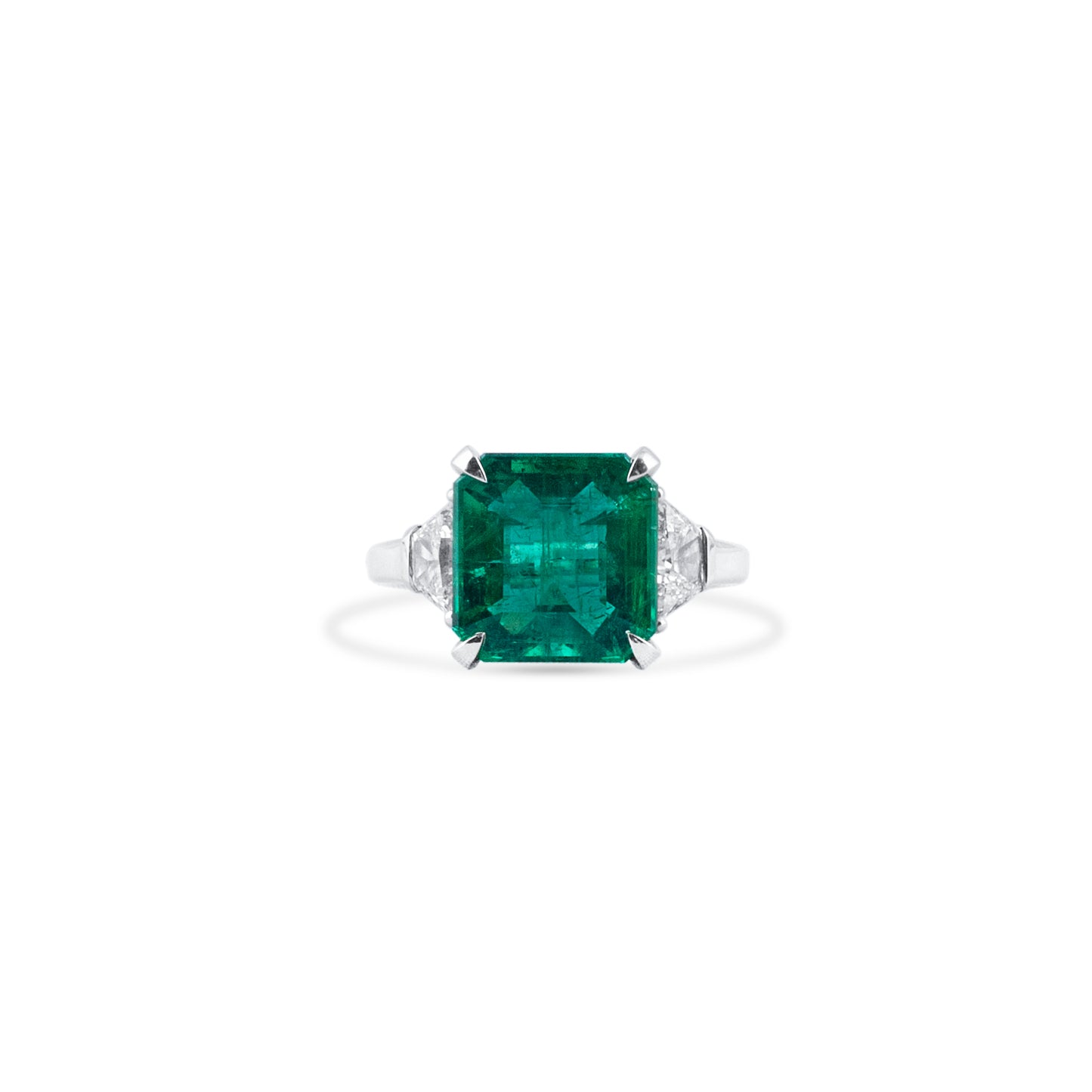 Vivid Green Emerald And Diamond Ring, 4.81 Ct. (5.51 Ct. TW), GRS2018-058321