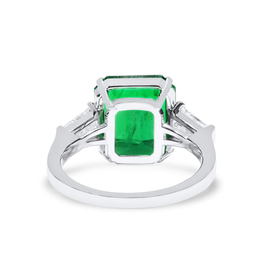 Vivid Green Emerald And Diamond Ring|5.12 Ct. (6.22 Ct. TW), GRS2022-058014