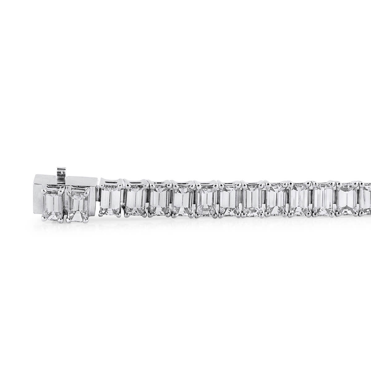 White Diamond Bracelet, 10.12 Ct. TW, Emerald shape
