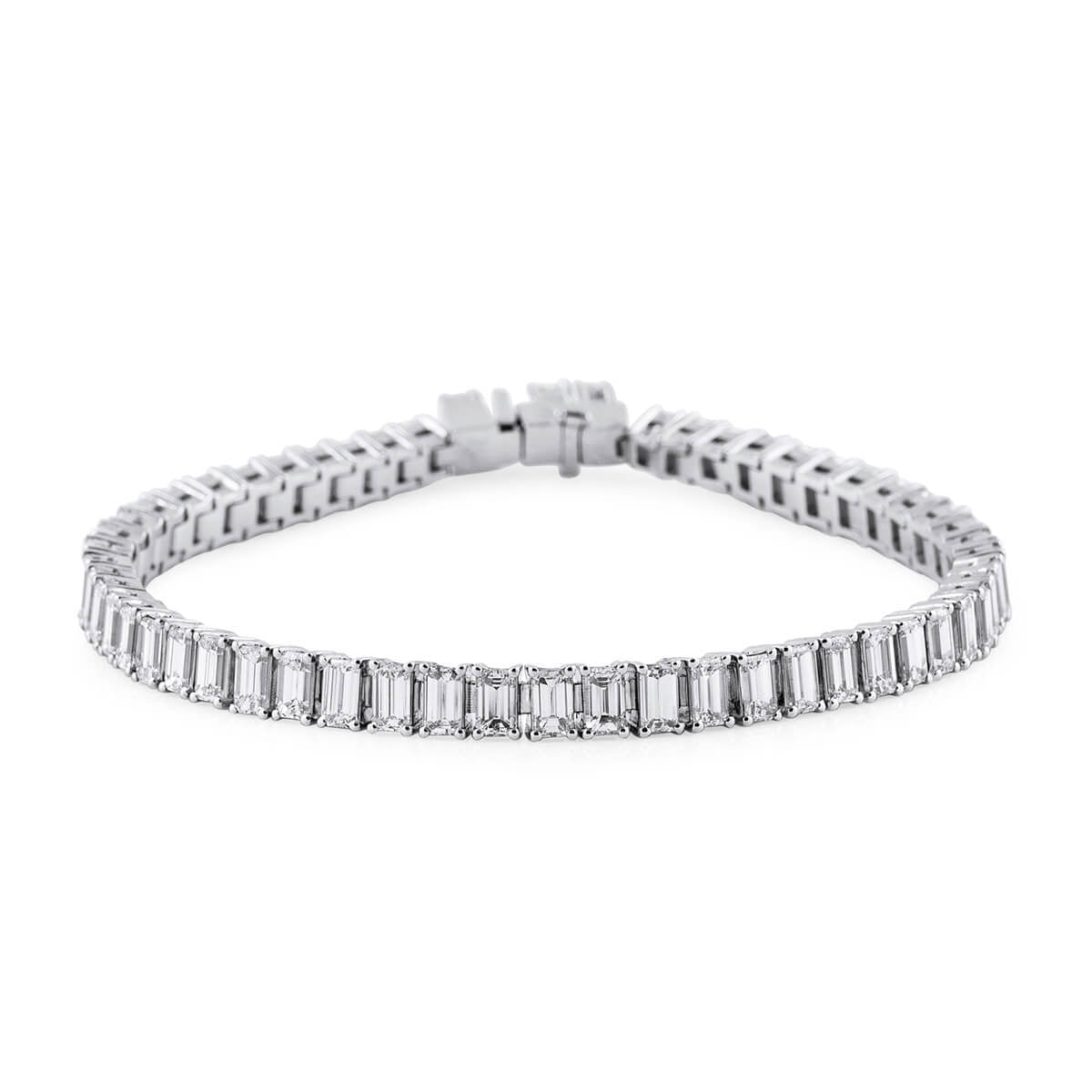 White Diamond Bracelet, 10.12 Ct. TW, Emerald shape