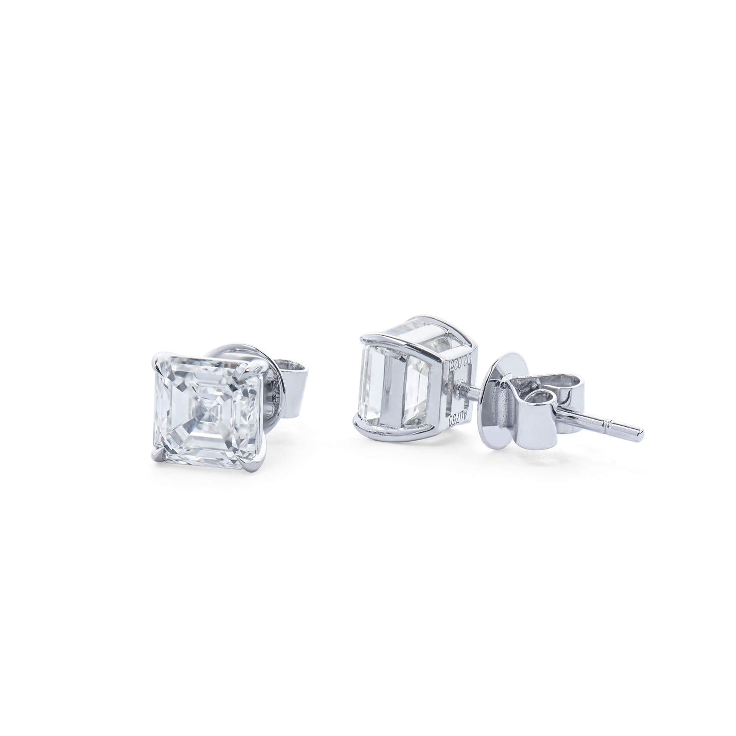 White Diamond Earrings, 2.02 Ct. TW, Cushion shape