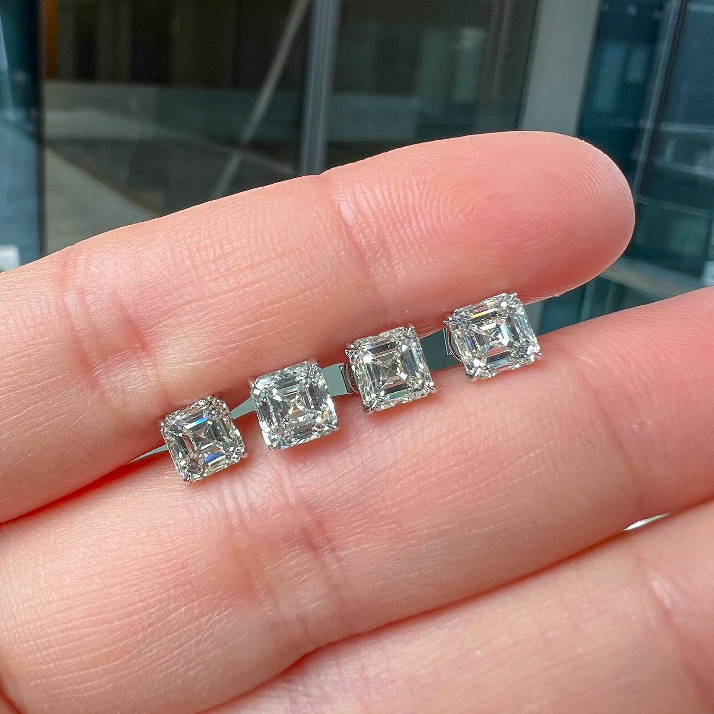 White Diamond Earrings, 2.02 Ct. TW, Cushion shape