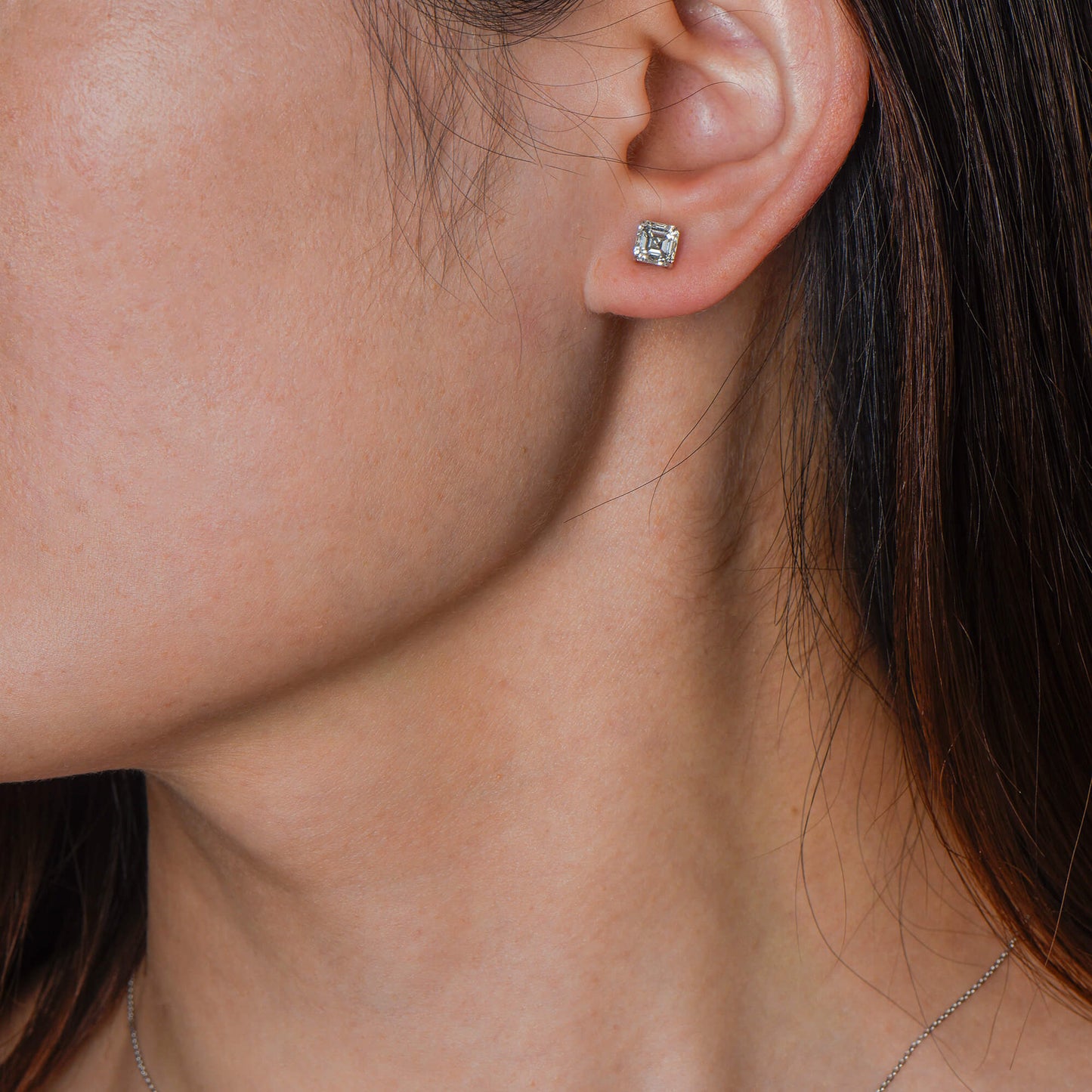 White Diamond Earrings, 2.02 Ct. TW, Cushion shape