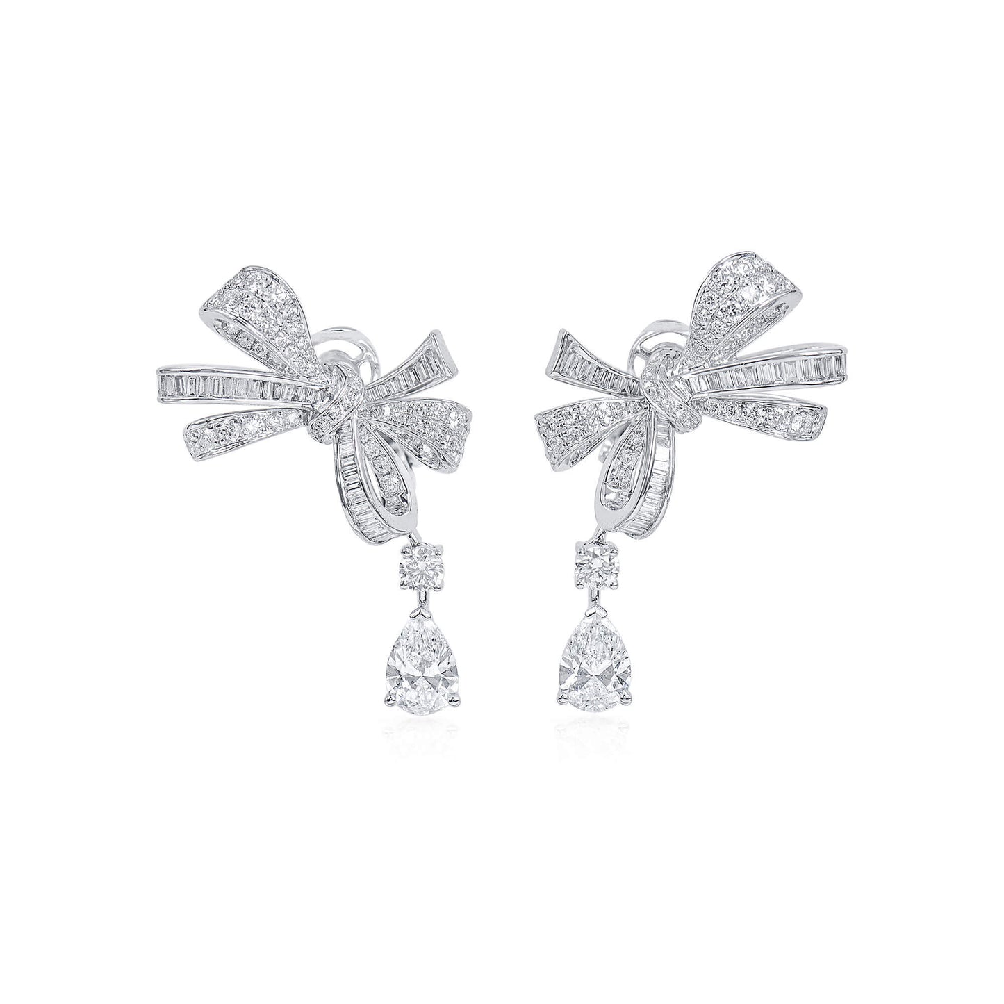 White Diamond Earrings, 2.36 Ct. TW, Pear Shape, GIA Certified