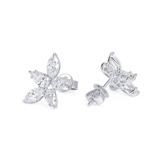 White Diamond Earrings, 2.38 Ct. TW, Marquise shape