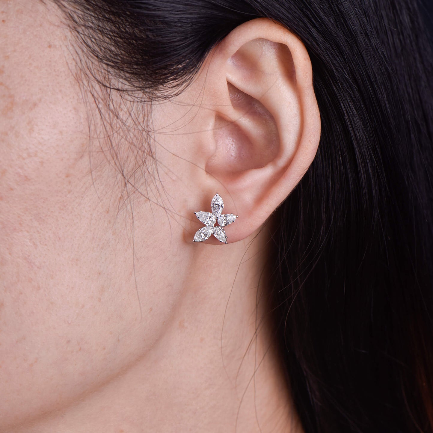 White Diamond Earrings, 2.38 Ct. TW, Marquise shape