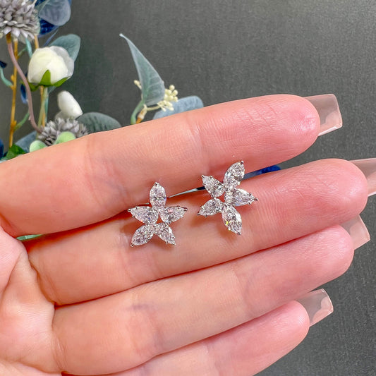 White Diamond Earrings, 2.38 Ct. TW, Marquise shape