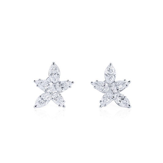 White Diamond Earrings, 2.38 Ct. TW, Marquise shape