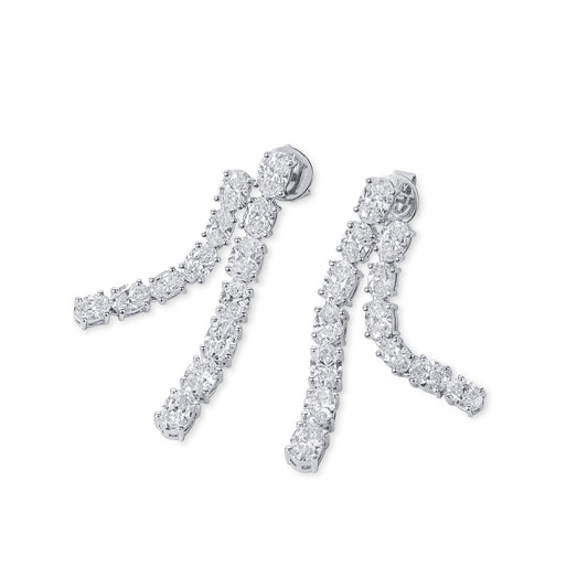 White Diamond Earrings, 4.68 Ct. TW, Oval shape