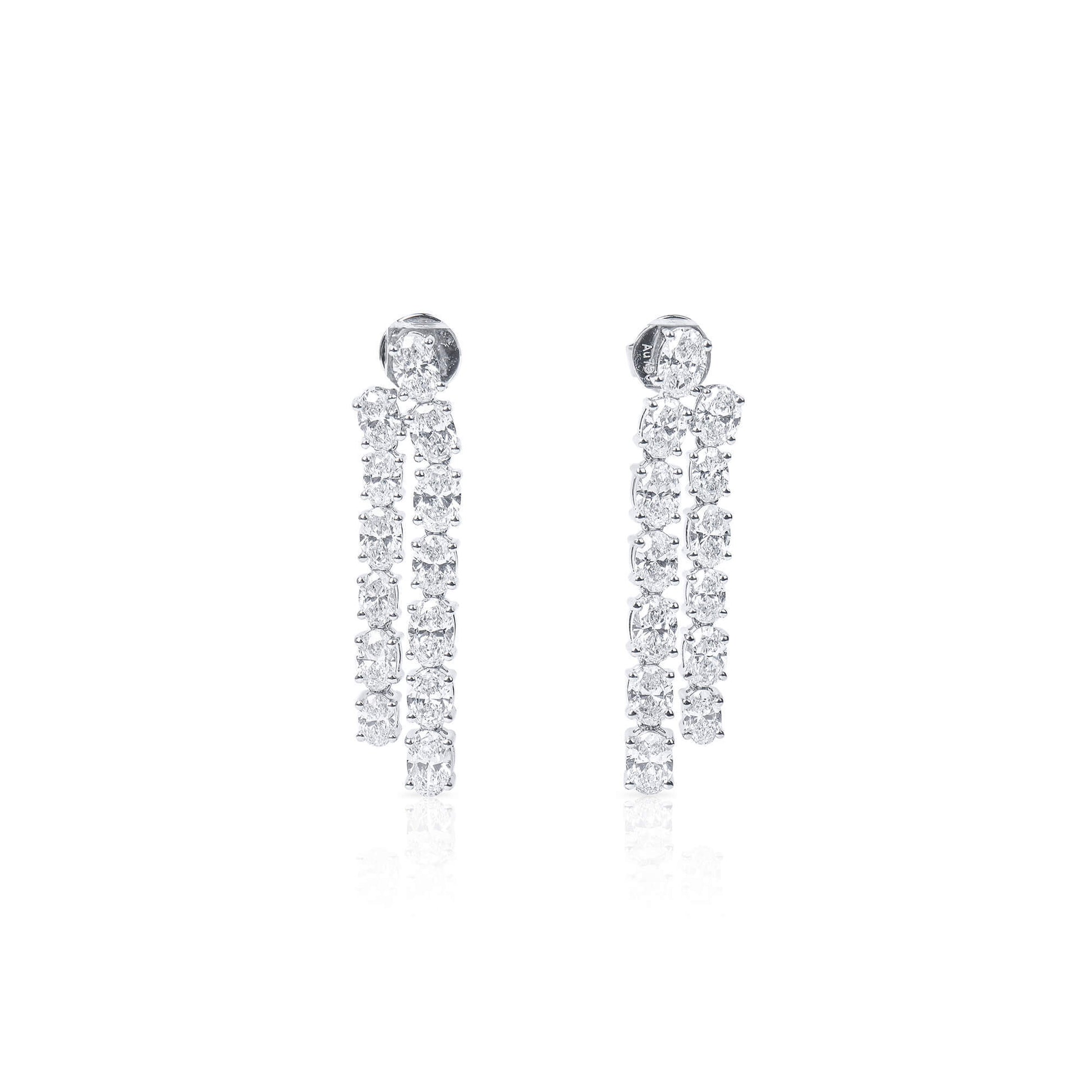 White Diamond Earrings, 4.68 Ct. TW, Oval shape