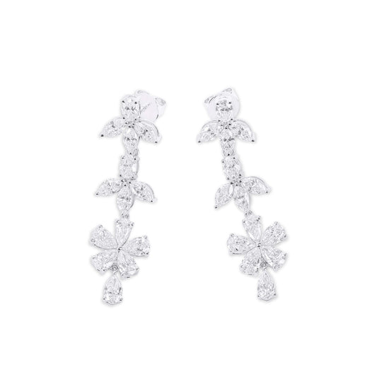 White Diamond Earrings, 4.93 Ct. TW, Marquise shape