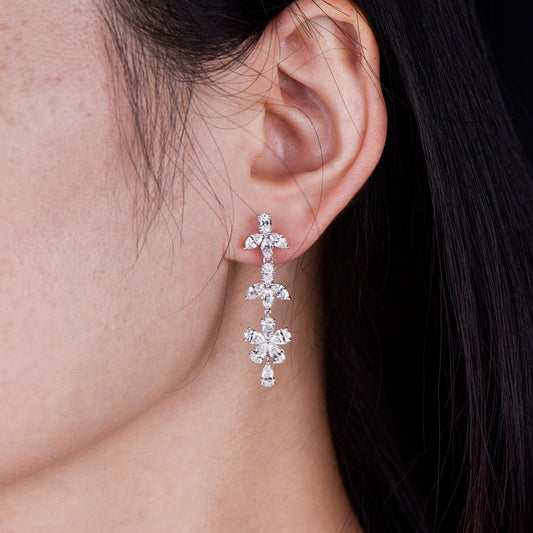 White Diamond Earrings, 4.93 Ct. TW, Marquise shape