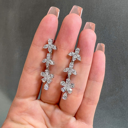 White Diamond Earrings, 4.93 Ct. TW, Marquise shape