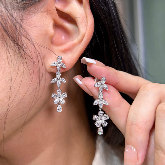 White Diamond Earrings, 4.93 Ct. TW, Marquise shape