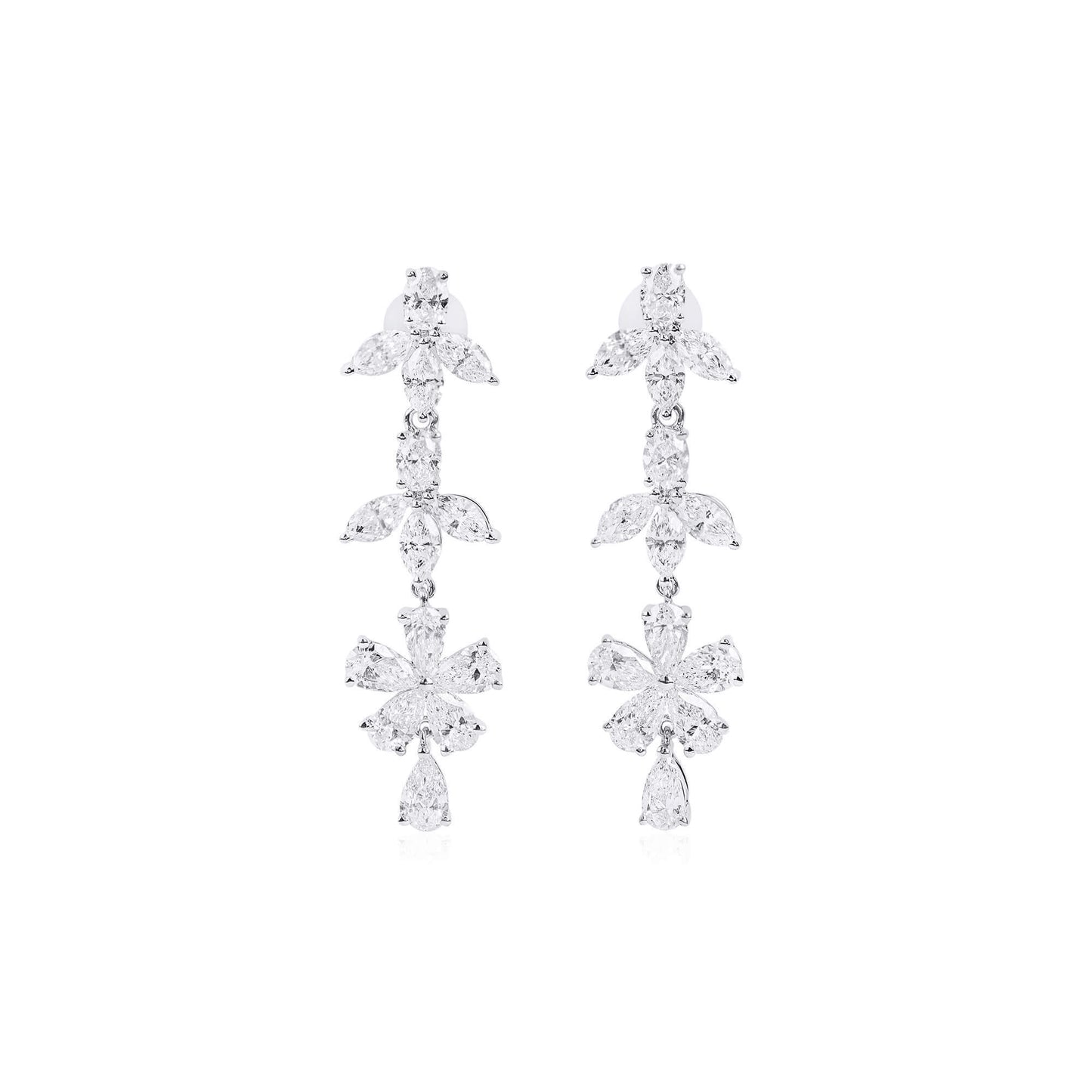 White Diamond Earrings, 4.93 Ct. TW, Marquise shape
