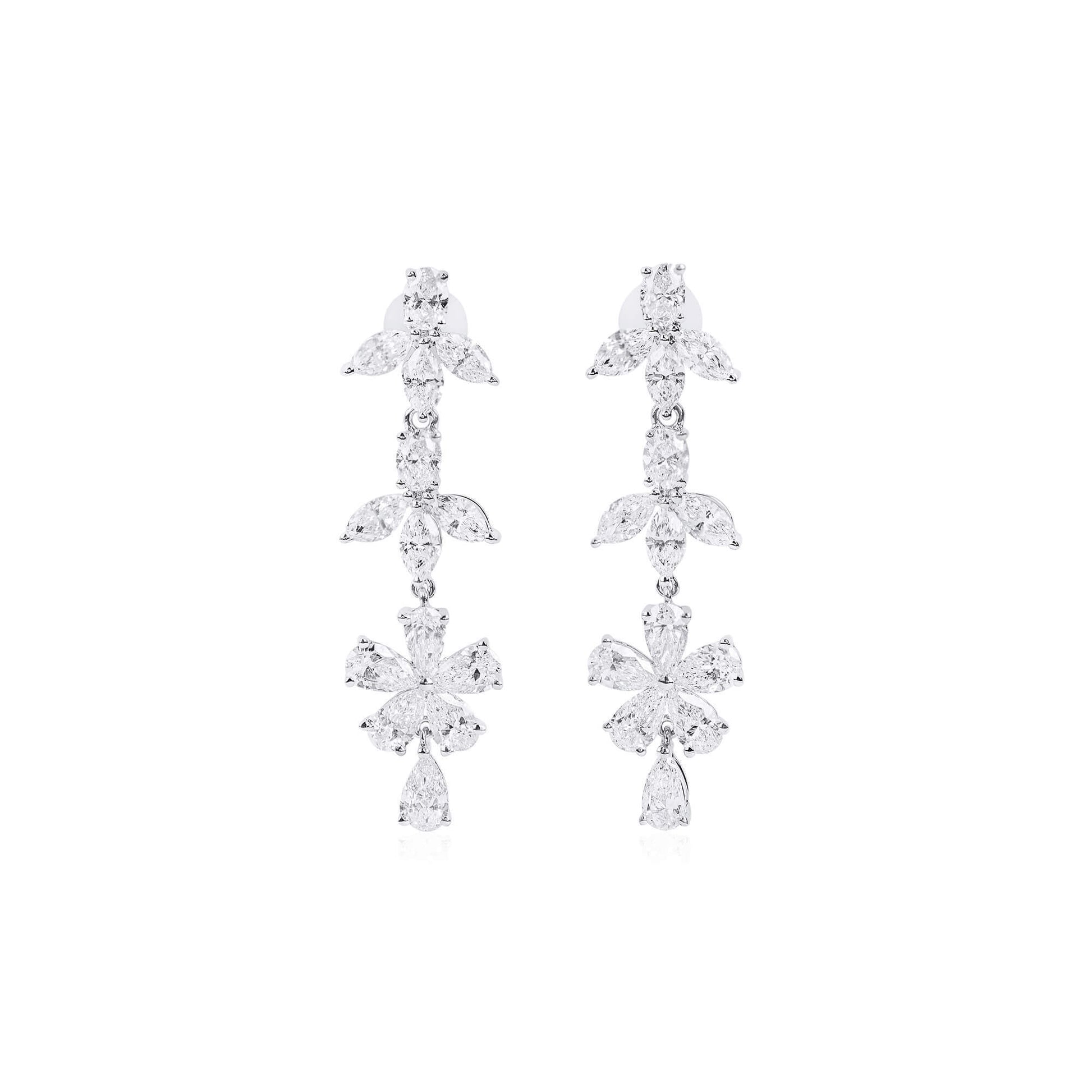 White Diamond Earrings, 4.93 Ct. TW, Marquise shape