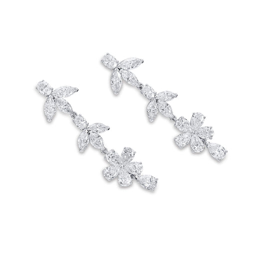 White Diamond Earrings, 5.92 Ct. TW, MIX shape