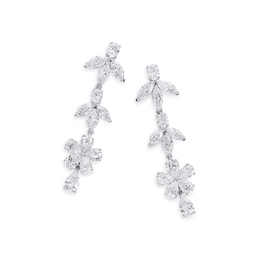 White Diamond Earrings, 5.92 Ct. TW, MIX shape