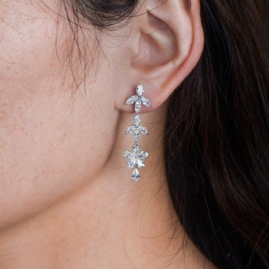White Diamond Earrings, 5.92 Ct. TW, MIX shape
