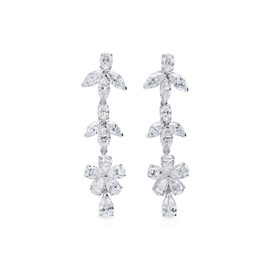 White Diamond Earrings, 5.92 Ct. TW, MIX shape