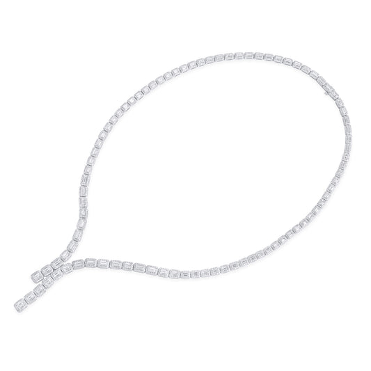 White Diamond Necklace, 11.35 Ct. TW, Baguette shape