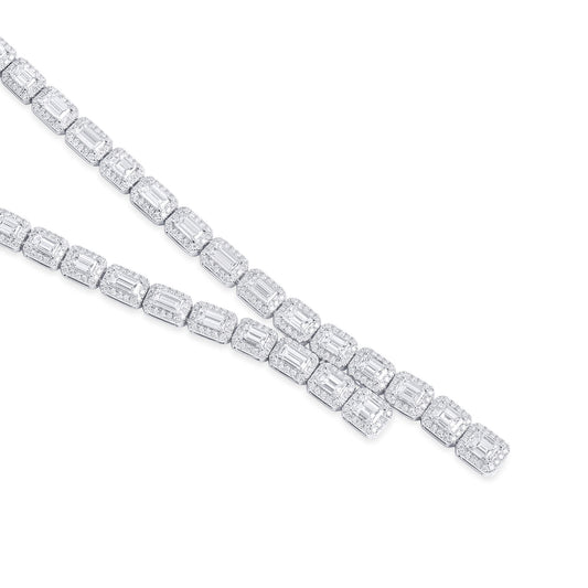 White Diamond Necklace, 11.35 Ct. TW, Baguette shape