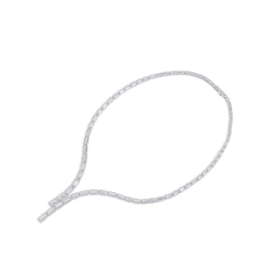 White Diamond Necklace, 12.58 Ct. TW, Baguette shape
