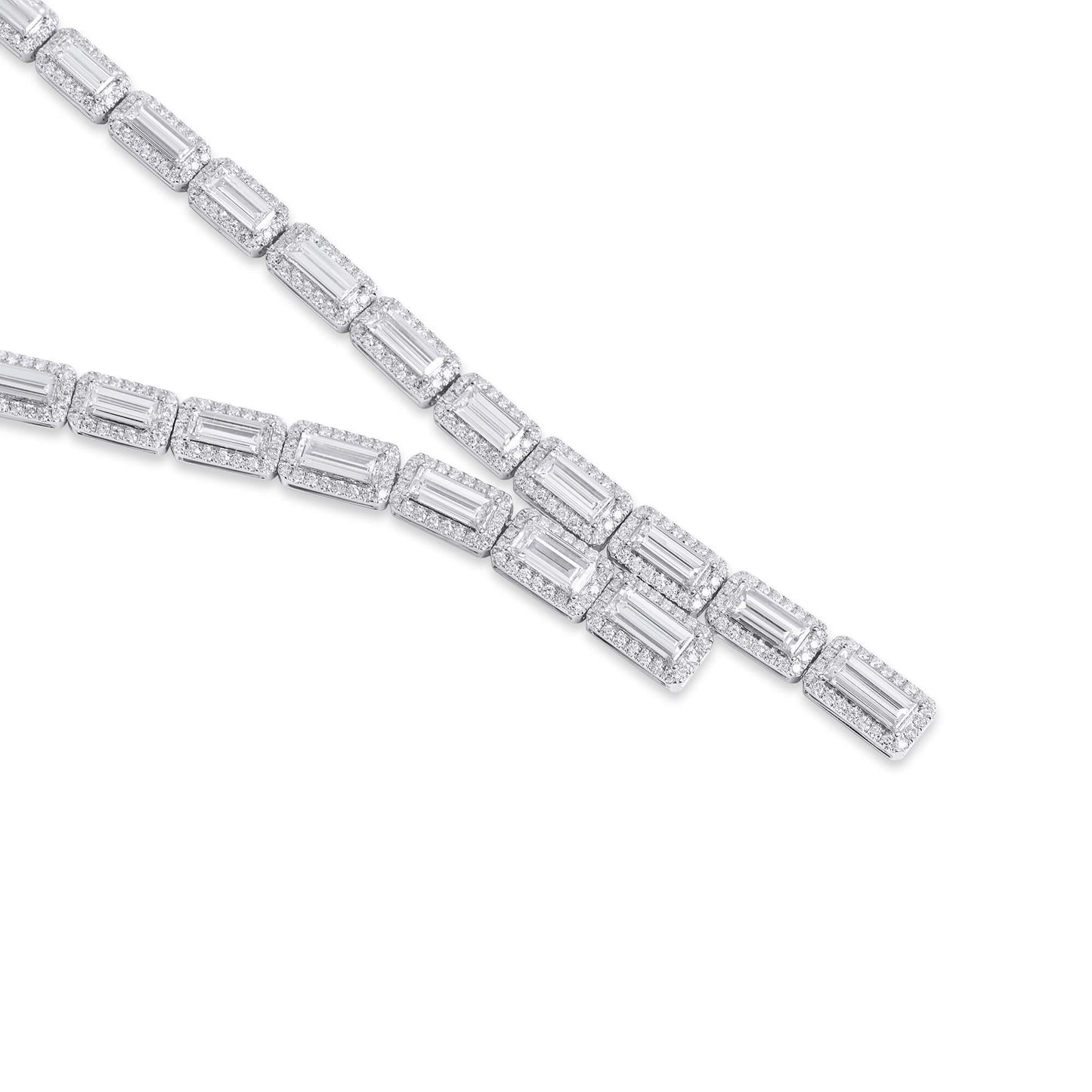 White Diamond Necklace, 12.58 Ct. TW, Baguette shape